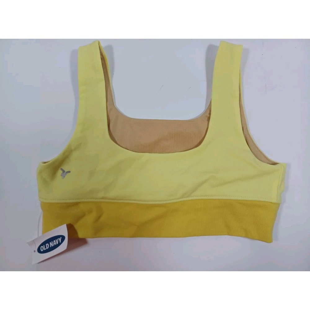 Old Navy Active Go Dry Powerchill Size Medium 8 Girls‎ Sports Bra Yellow